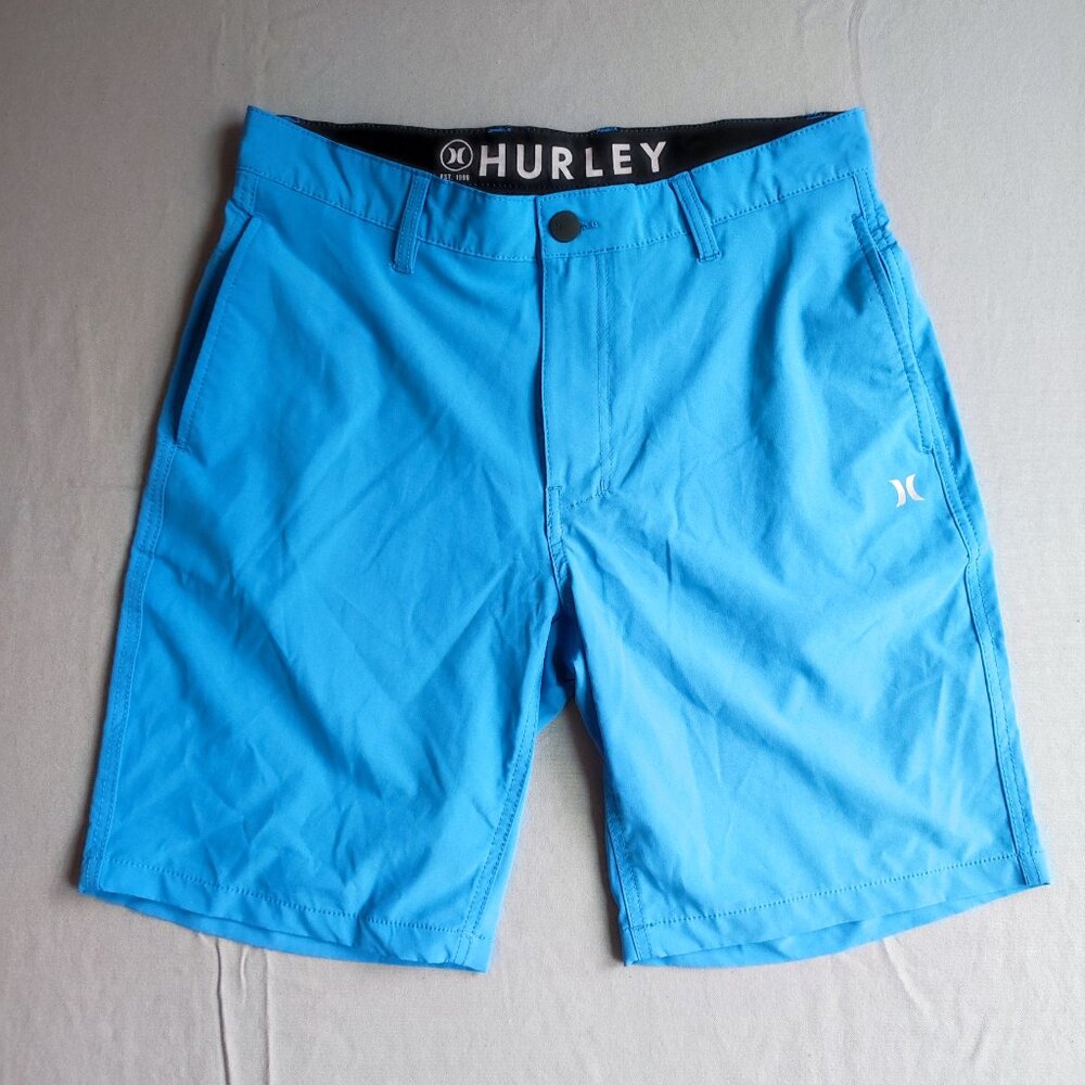 Hurley flat front shorts men's size 32 blue colour